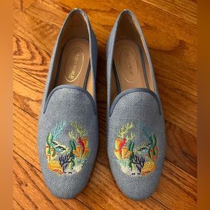 Calitas World | Linen | Blue with Coral | 40 | LIKE NEW